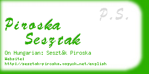piroska sesztak business card