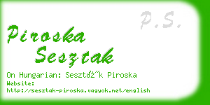 piroska sesztak business card